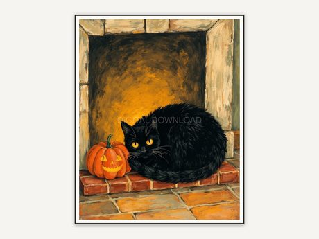Halloween printable wall art design from the 115 print bundle shown framed