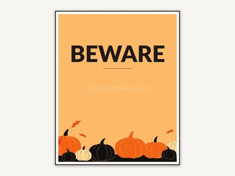 Halloween printable wall art design from the 115 print bundle shown framed