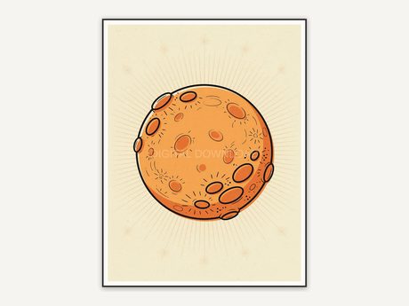 Full moon atomic print for spooky season gallery