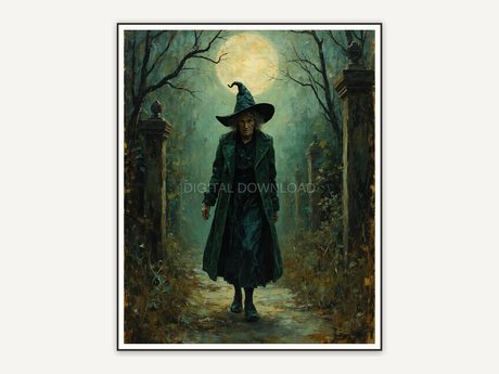 Halloween printable wall art design from the 120 print bundle shown framed