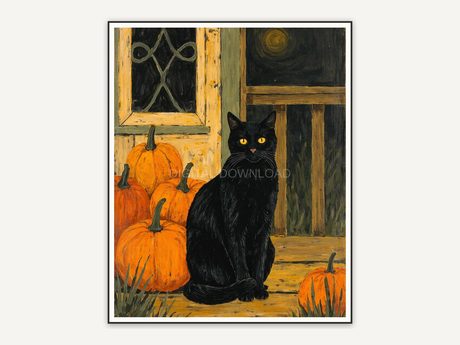 Halloween printable wall art design from the 120 print bundle shown framed