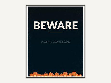 Halloween printable wall art design from the 120 print bundle shown framed