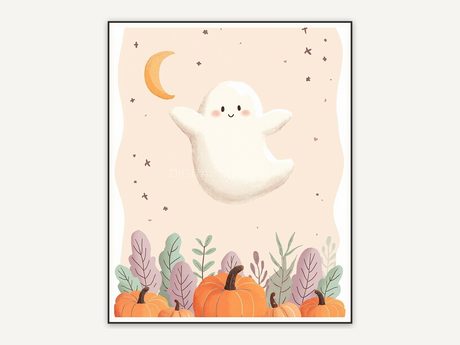 Halloween printable wall art design from the 120 print bundle shown framed