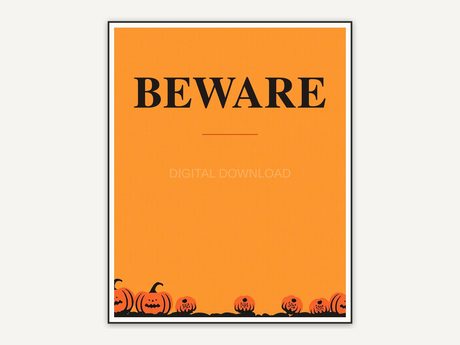 Halloween printable wall art design from the 120 print bundle shown framed