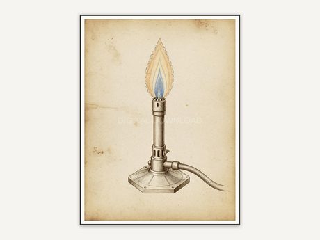 Old style Bunsen burner print