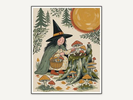 Halloween printable wall art design from the 120 print bundle shown framed