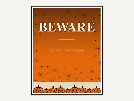 Halloween printable wall art design from the 120 print bundle shown framed