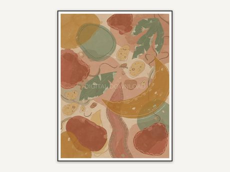 Layered terracotta and sage abstract shape one