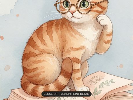 Close-up print detail of the playful animal illustrations artwork at 300 DPI