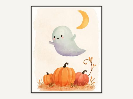 Halloween printable wall art design from the 115 print bundle shown framed