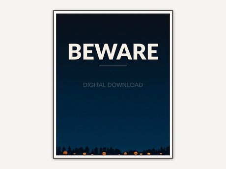 Halloween printable wall art design from the 115 print bundle shown framed