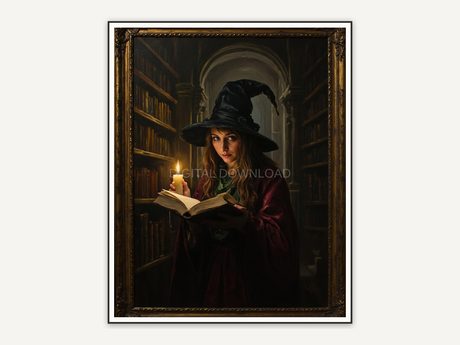 Halloween printable wall art design from the 120 print bundle shown framed