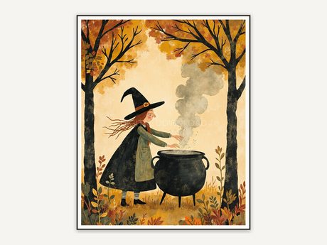 Halloween printable wall art design from the 120 print bundle shown framed