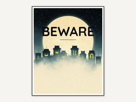 Halloween printable wall art design from the 120 print bundle shown framed