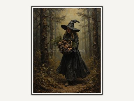 Halloween printable wall art design from the 120 print bundle shown framed