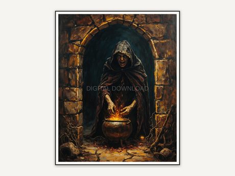 Halloween printable wall art design from the 120 print bundle shown framed