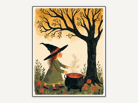 Halloween printable wall art design from the 120 print bundle shown framed