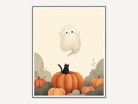 Halloween printable wall art design from the 120 print bundle shown framed