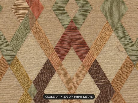 Close-up print detail of the geometric textile weaves artwork at 300 DPI