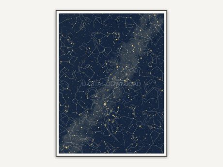 Elegant zodiac study print